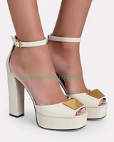 design leather square toe rivet platform sandals ladies luxury wrap block high heel sandals women new dress bridal shoes