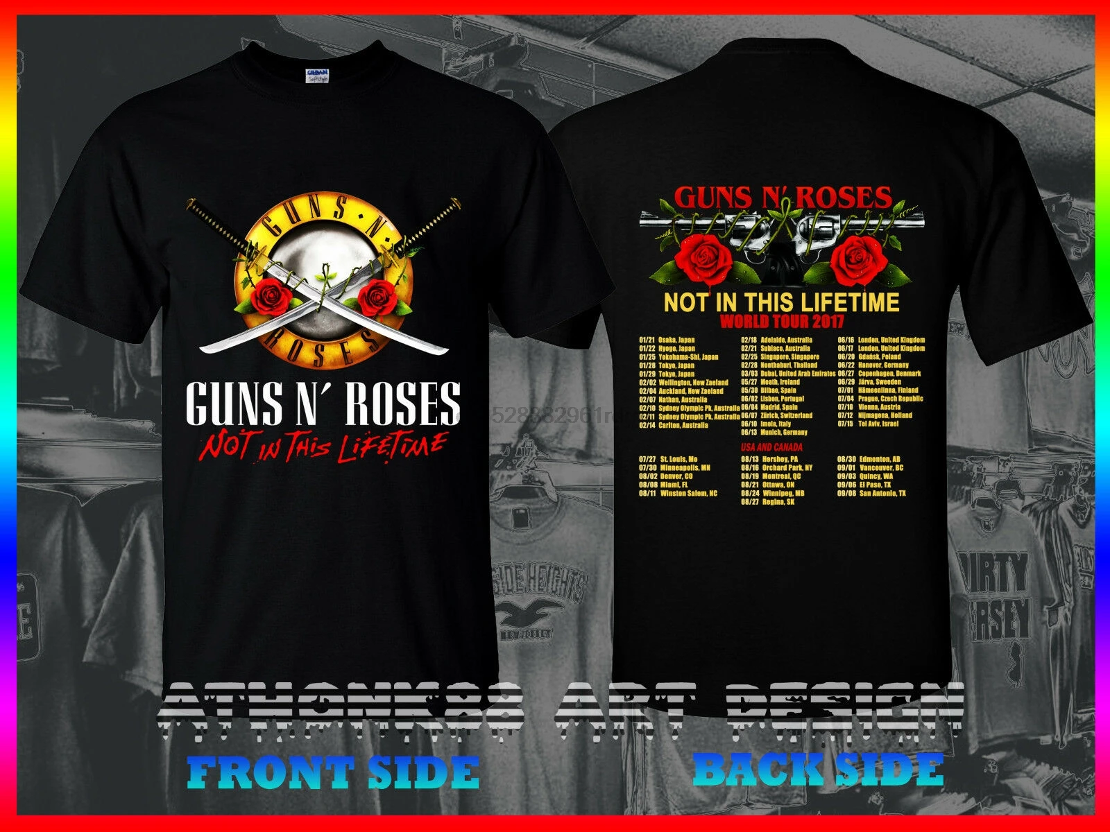 

Футболка с изображением катаны Guns N Roses, не в этой жизни, Япония