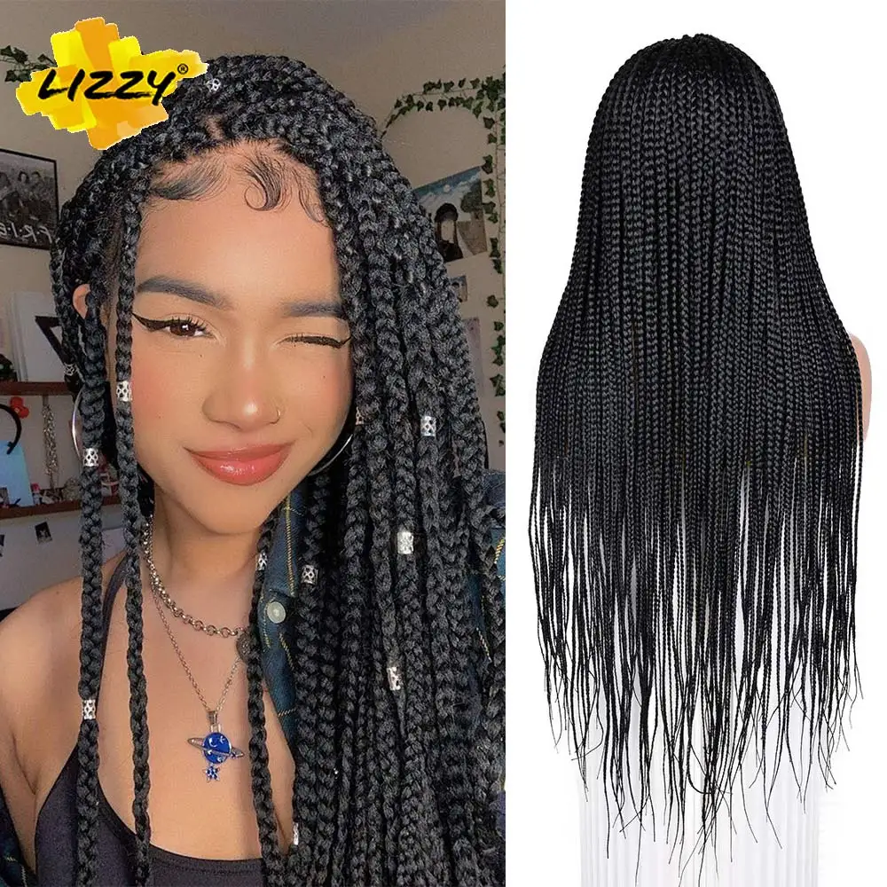 Synthetic Full Lace Wig Braided Wigs For Black Women Crochet Box Wig Braid 36 Inches Braiding Hair Knotless Box Braids Wigs