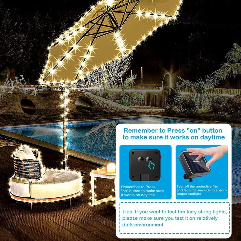 Акция! 200 светодиодный ная уличная гирлянсветильник на солнечной батарее 20 м