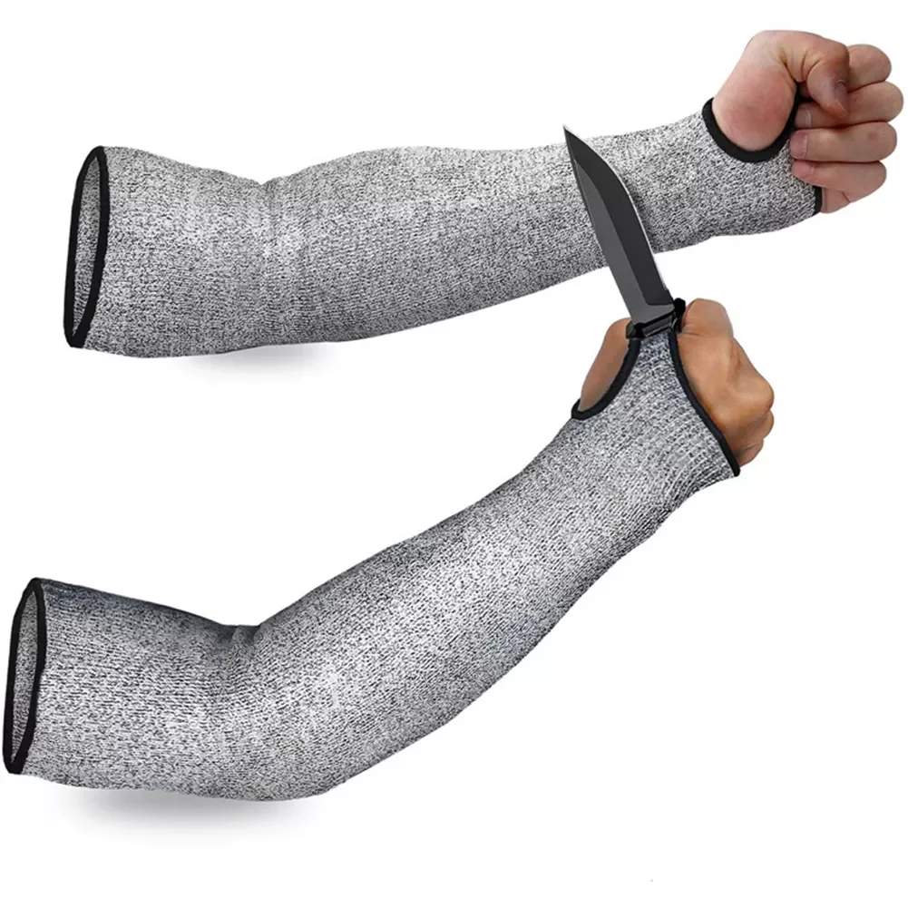 

Level 5 HPPE Anti-Cutting Sleeve Anti-Puncture Protective Fingerless Arm Guard Outdoor Work Cut Resistant Safety Sleeves Cover