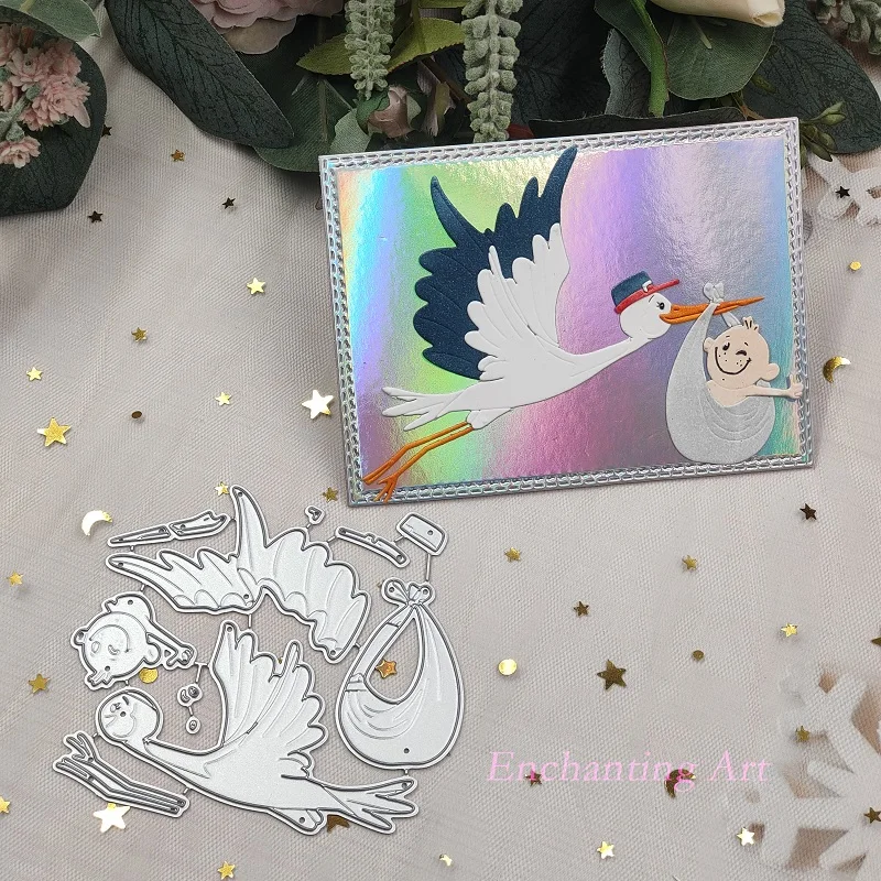 

Pelicans Take baby Flying Metal Cutting Dies Scrapbooking New 2022 Scrapbooking photo album Decorative Embossing DIY Paper Card