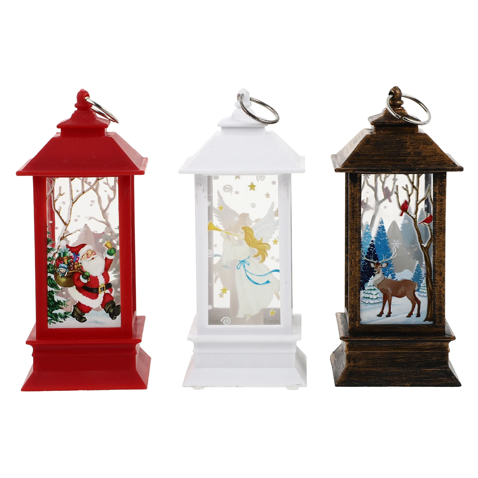 

3PCS Christmas Table Lanterns Christmas Lantern Lights Holiday Lantern Christmas Vintage Lantern