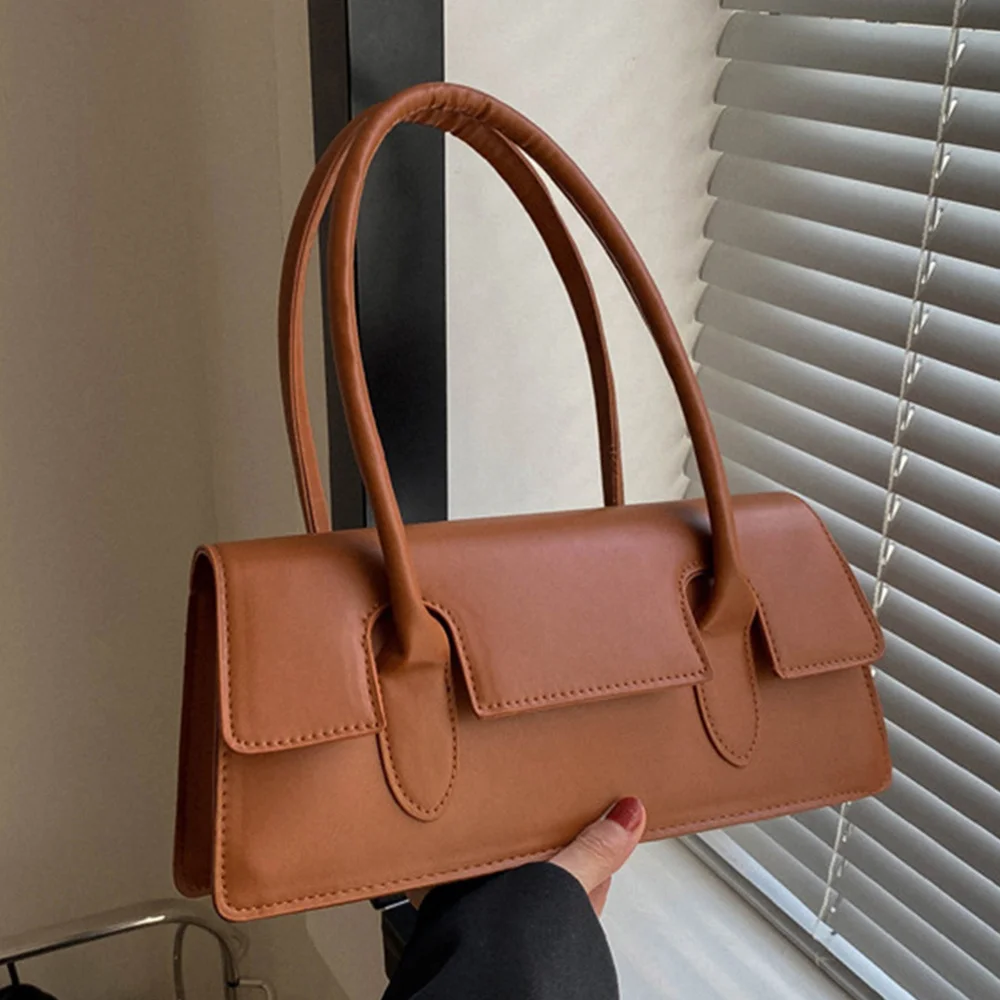 

Women Solid Color Handbags Temperament Design Underarm Shoulder Bags 2023 New Horizontal Square Hot Sell Casual Bags