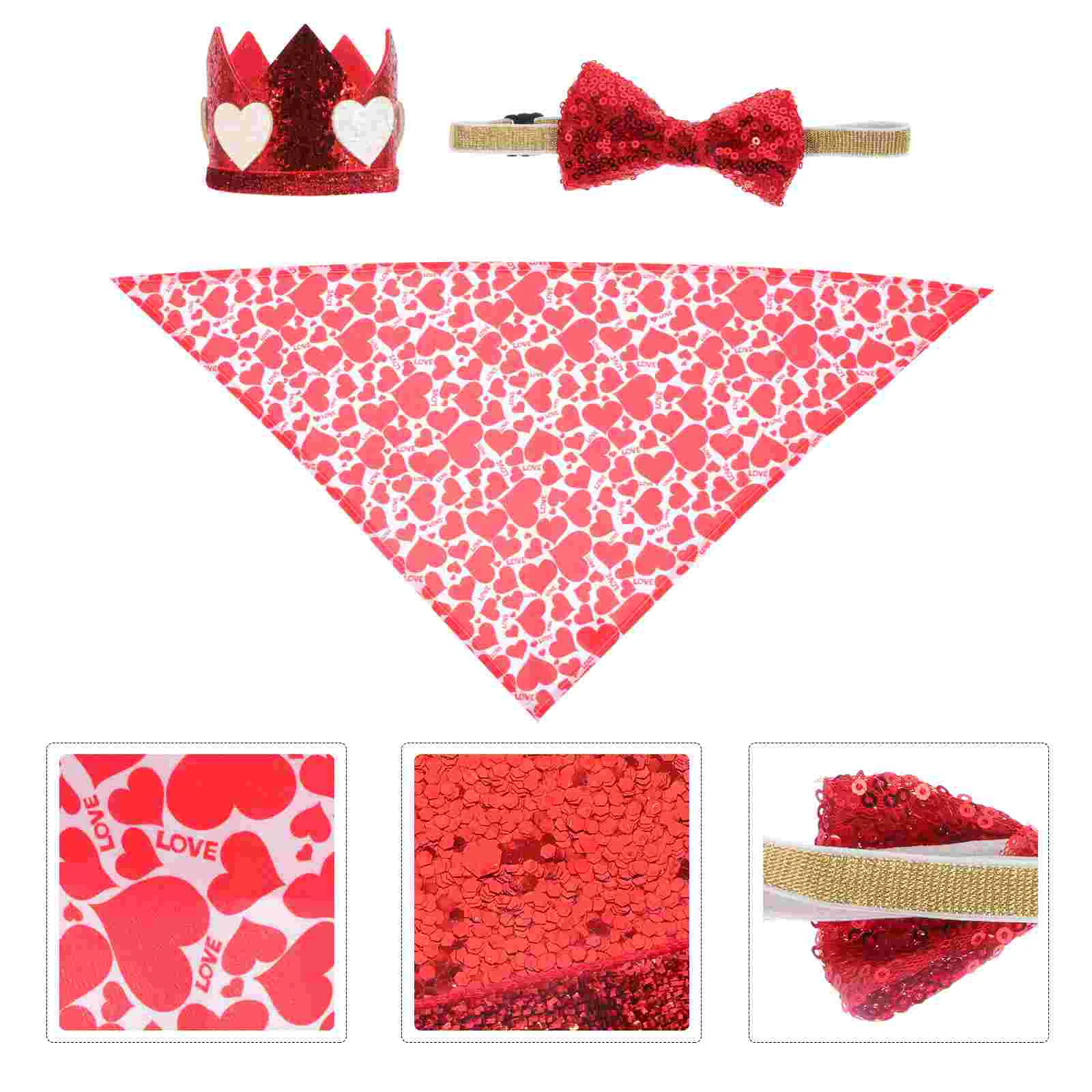 

Pet Valentine Party Day Pets Sdog Saliva Scarf Puppy Adorns Triangle Hat Bowtie Ties Hats Adorable Neckties Decor Towels Lovely