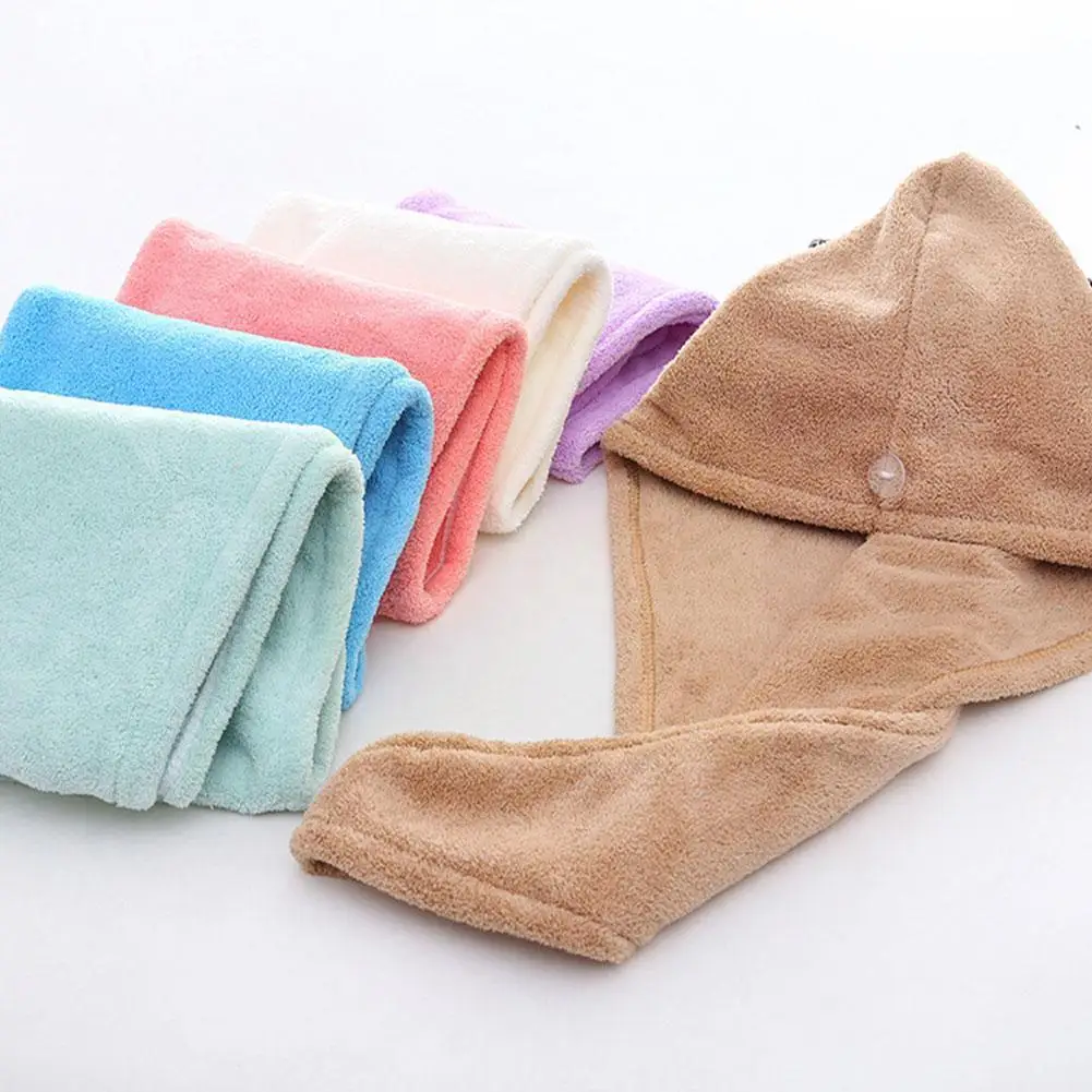

1pc Microfiber Hair Fast Drying Dryer Towel Bath Wrap Dry Turban Hair Quick Hat Lady Bath Household Tool Towel Cap Quick Dr Z6y8