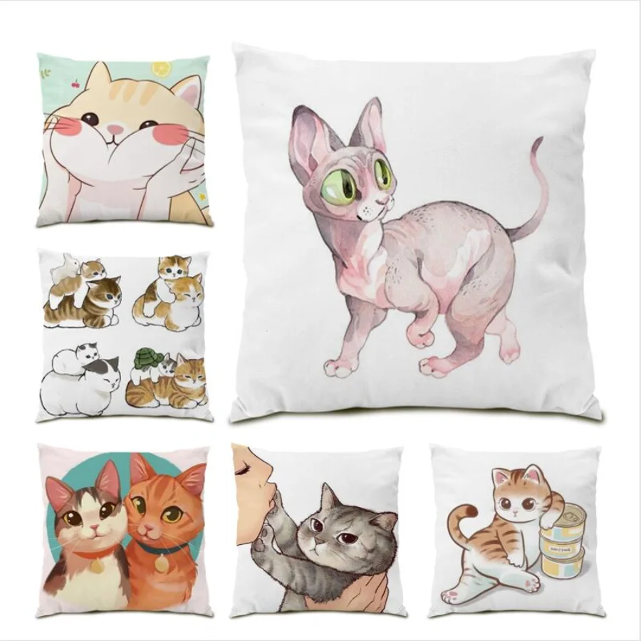 

Throw Pillow Covers Velvet Decoration Home 45x45 Cushion Cover 45x45 Sofa Living Room Decoration Cat Dog Cute Bed Square E0445