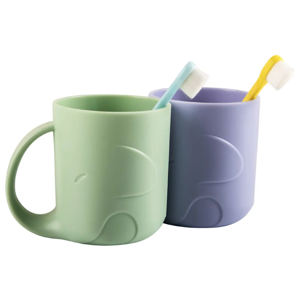 

1pc Cartton Tooth Mug with Handle Snack Cup Baby Care Products for Home (Green)