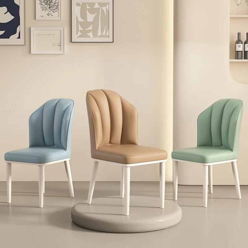 

Luxury Wood Dining Chairs Modern Nordic Trendy White Dining Chairs Kitchen Faux Leather Chaises Salle Manger Home Furniture