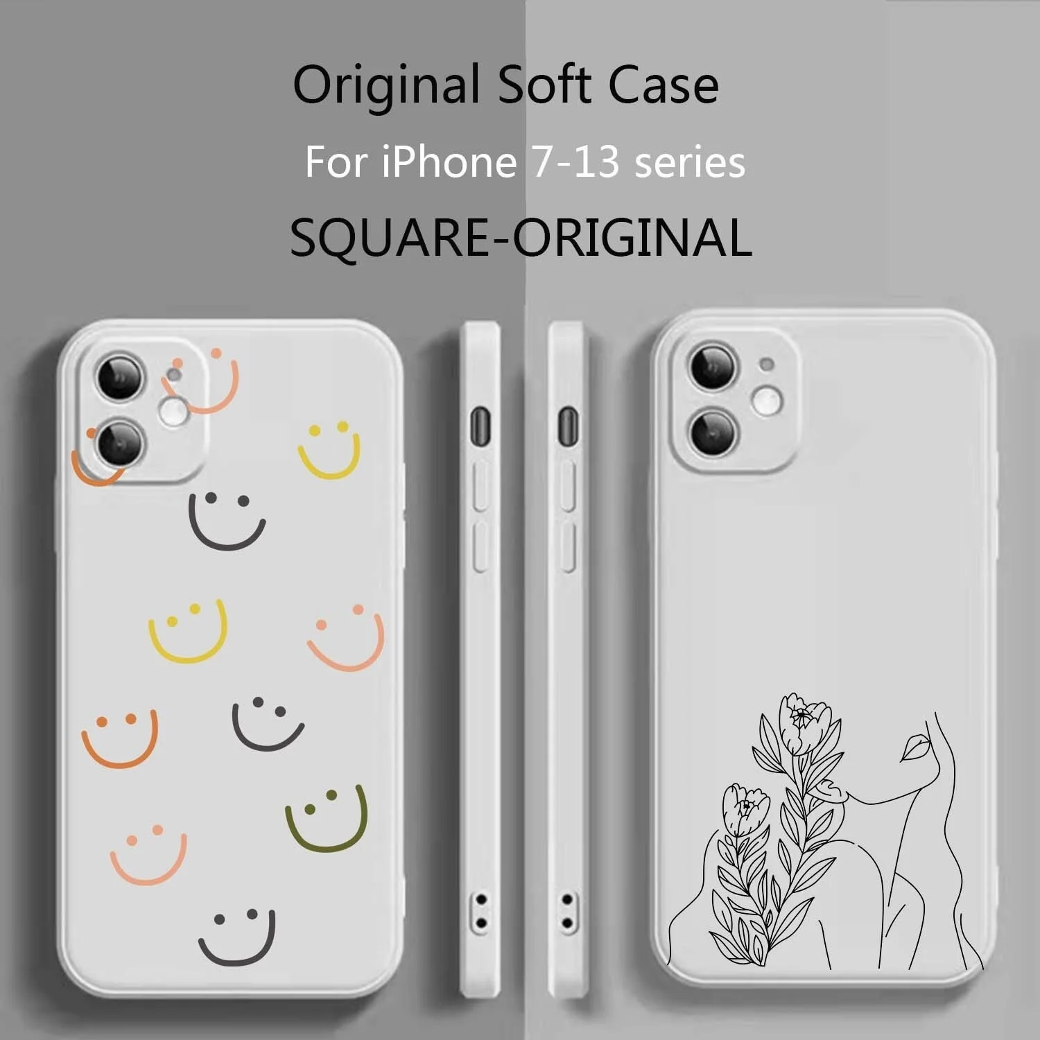 

Lovely Smiling Face Suitable For Iphone13/12/11Promax Mobile Phone Case Liquid Silicone Goddess Figure
