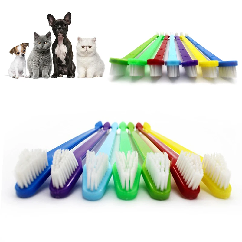 

Double Head Pet Toothbrush Dog Care Toothbrush Cleaning Dog Breath Teeth Care Tool Pet Grooming Tools
