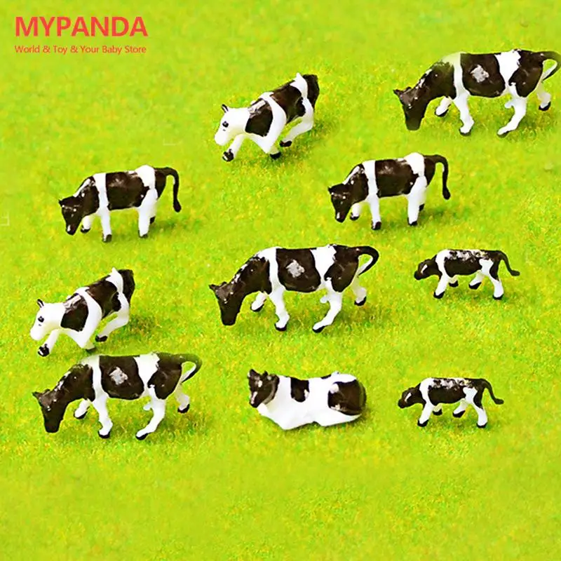 

1:87 Scale Soft Rubber DIY Colorful Cow Model Train Layout Model Building Toys Wholesale Kids Educational Toys 10pcs