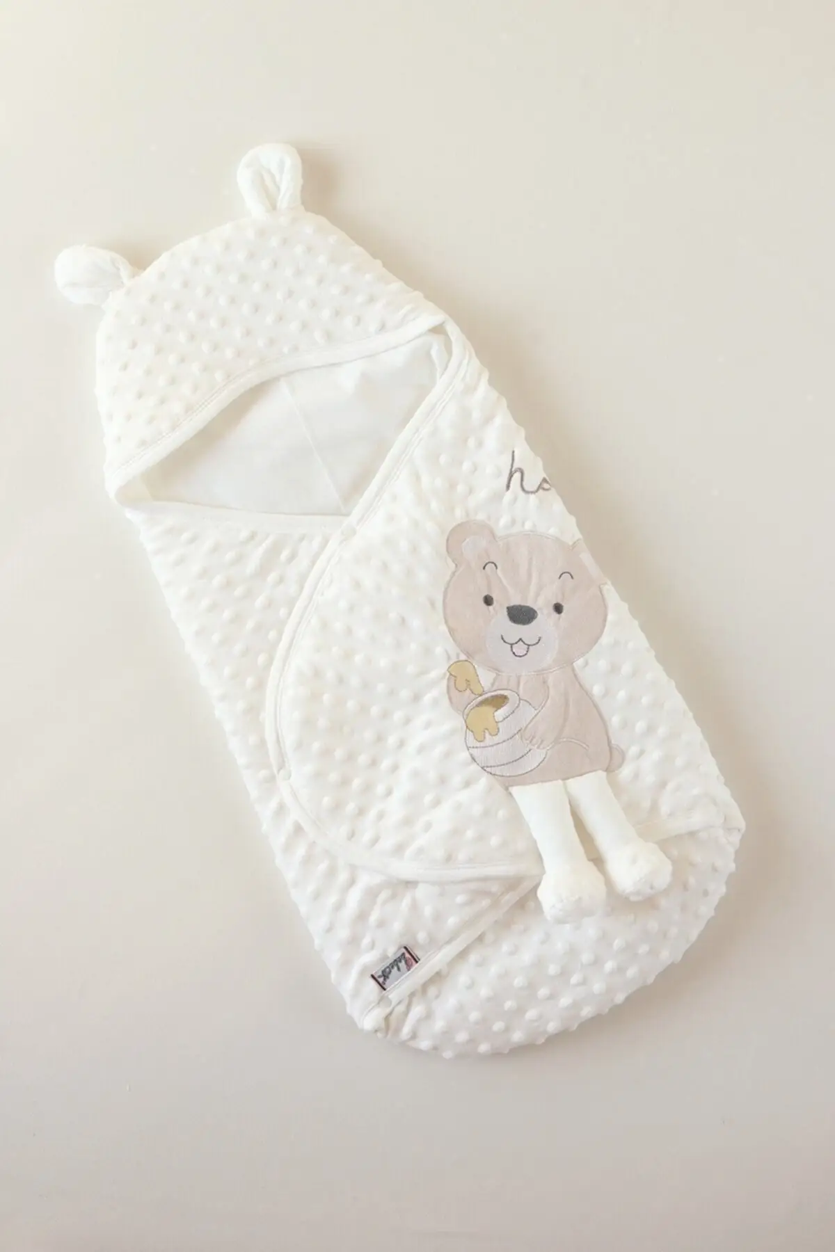 Unisex Baby White Cute Topitos Embroideried Velboa Swaddle Cotton 100 x Baby & Kids Blanket Home Textile Textile &