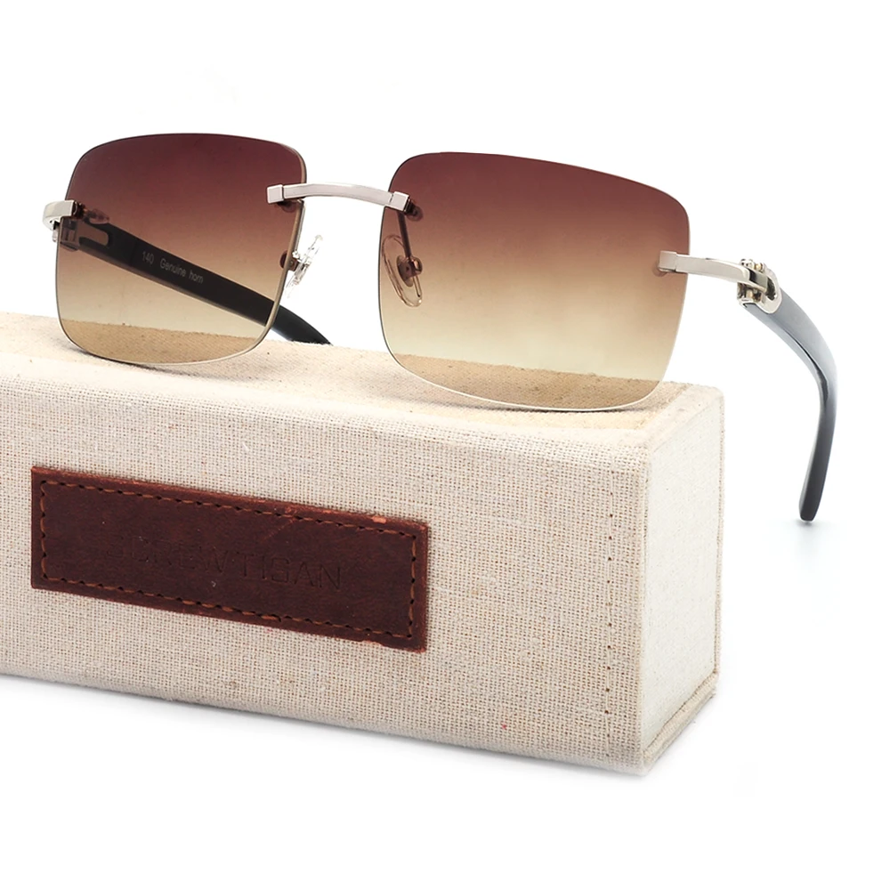 

Brand name buffalo horn sunglasses with no rims , natural OX horn glasses