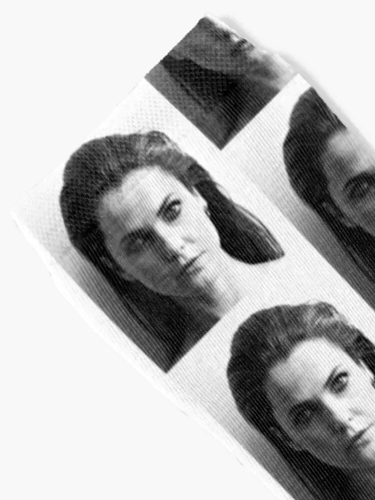 Keri Russell черно-белые портретные носки в горошек мужские спортивные яркие
