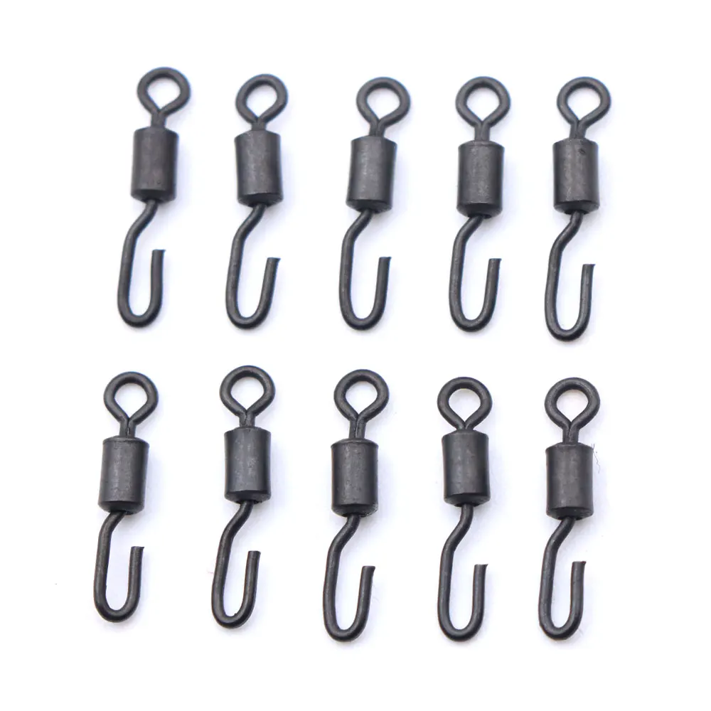 

20pcs Carp Fishing Accessories Quick Change Hooklink Ring Swivels For Spinner Rig Hook Connector Snap Swivels End Tackle