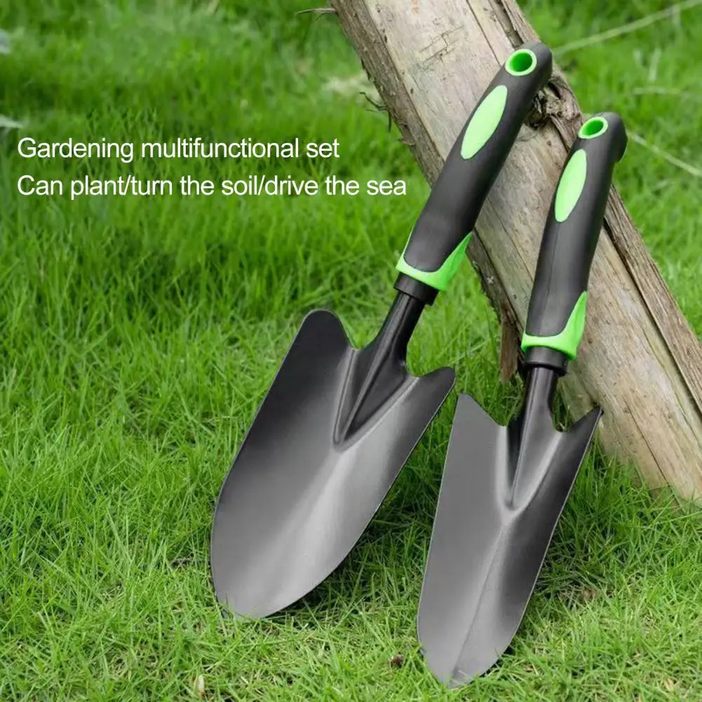 Садовая лопата из утолщенной стали с нескользящей резиновой ручкой для