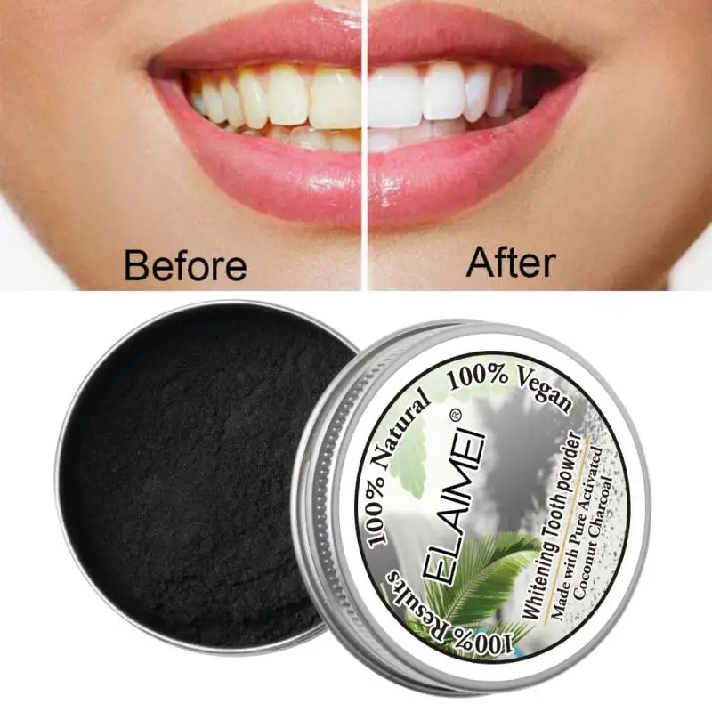 

1~10PCS coconut bamboo charcoal black tooth powder activated carbon shell to remove tartar and smoke stains bad breath whitening