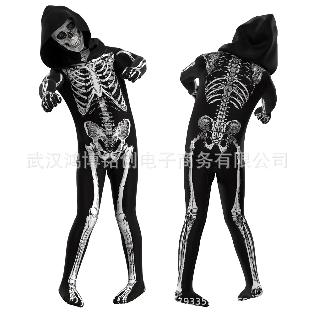 

Halloween Costume Children's Horror Skull Bodysuit Adult Cosplay Party Dress Zentai