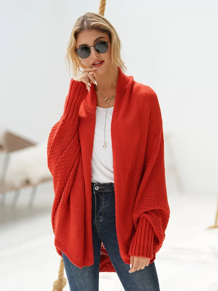 2022 Autumn Winter Knitted Cardigan For Women Long Sleeve Fashion Loose Korean Ladies Sweaters Vintage Cardigan Knit Coat Femme