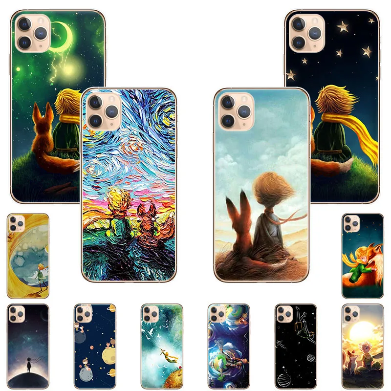 

Phone Case for Apple iPhone 12 11 13 14 Pro Max X XR XS MAX 7 8 Plus 12mini SE The Little Prince Starry Sky TPU Soft Back Cover