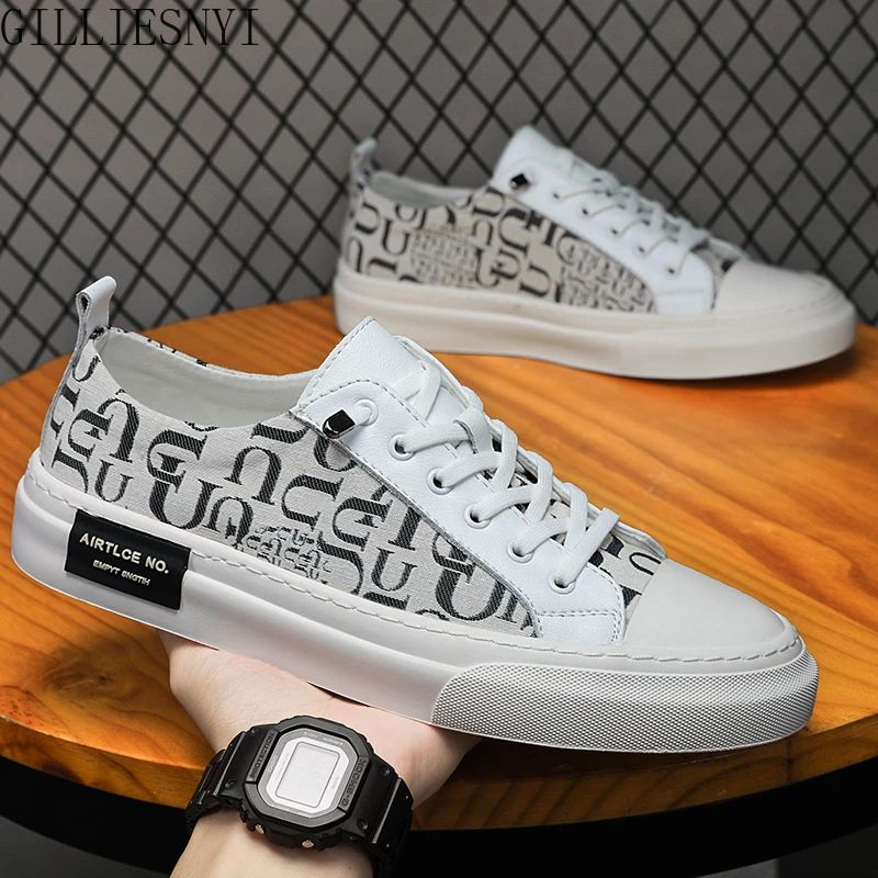 

2022 New Fashion Men Canvas Shoes Casual Outdoor Breathable Luxury Male Vulcanized Shoes Comfort Flats Anti-Skid Mens Sneakers