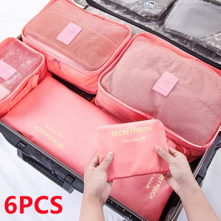 

Clothes Bag Pcs Travel Bag Case Packing Home Tidy Cube Shoes Storage Organizer For Storage 6 Wardrobe Pouch Set Suitcase