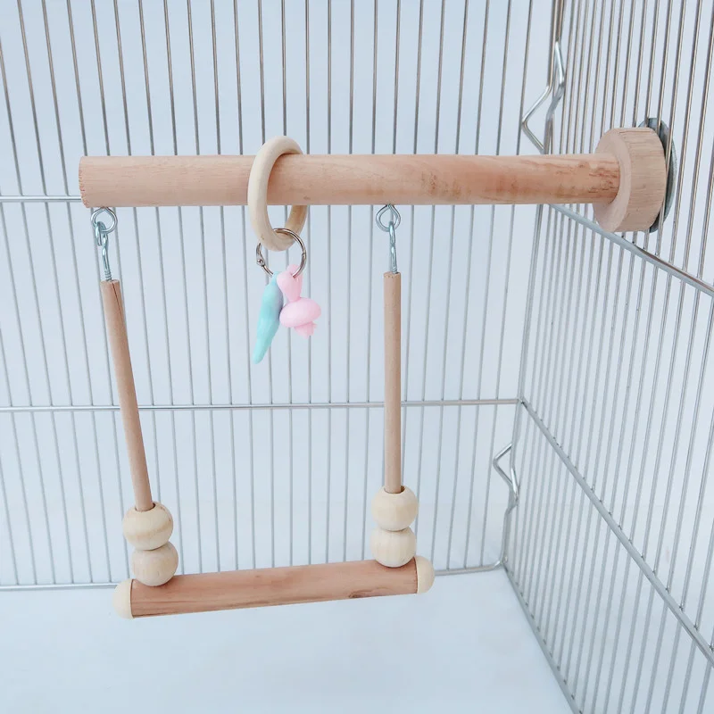 

Игрушка-качели для птиц, деревянная подставка для попугая, окуня, игровая подставка, клетка для птиц, подставка для сна, игрушки для игр с жев...