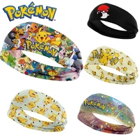 pokemon pikachu peripheral hair ring high elastic cartoon headwear wide brimmed band kawaii outdoor sports sweat guide bandana