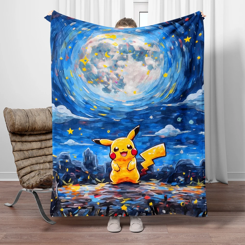 Фланелевые пушистые флисовые одеяла покемона Пикачу в японском стиле детские