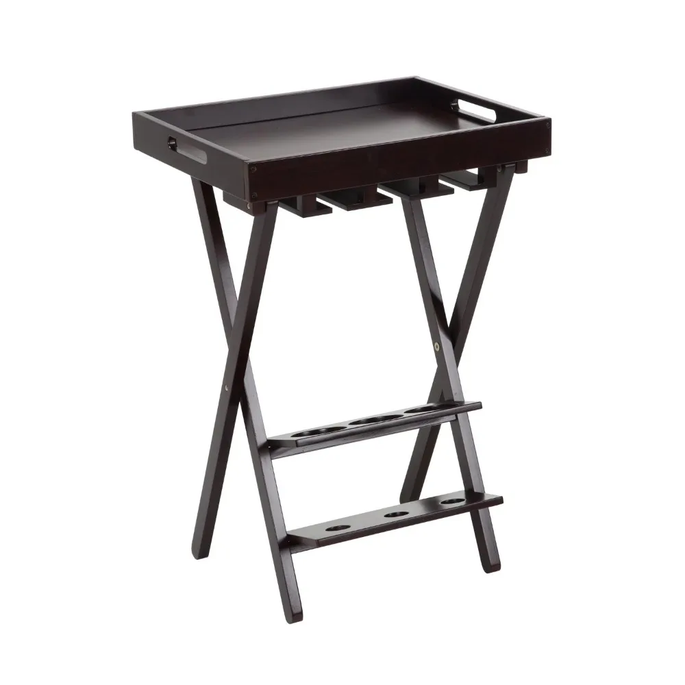 

Wooden Folding Wine Rack with Detachable Tray Espresso