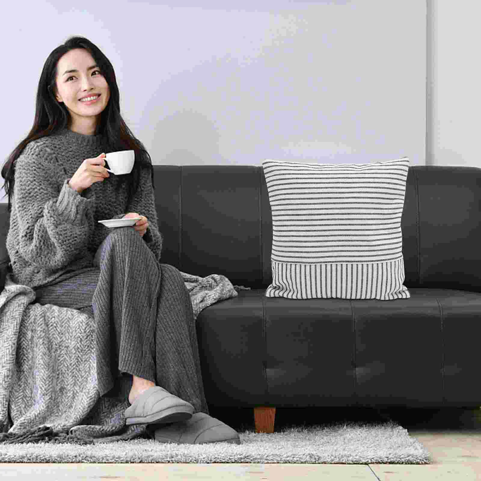 

2Pcs Square Pillow Covers Cotton Linen Cushion Covers Pillowcase Sofa Bedroom Pillowcase