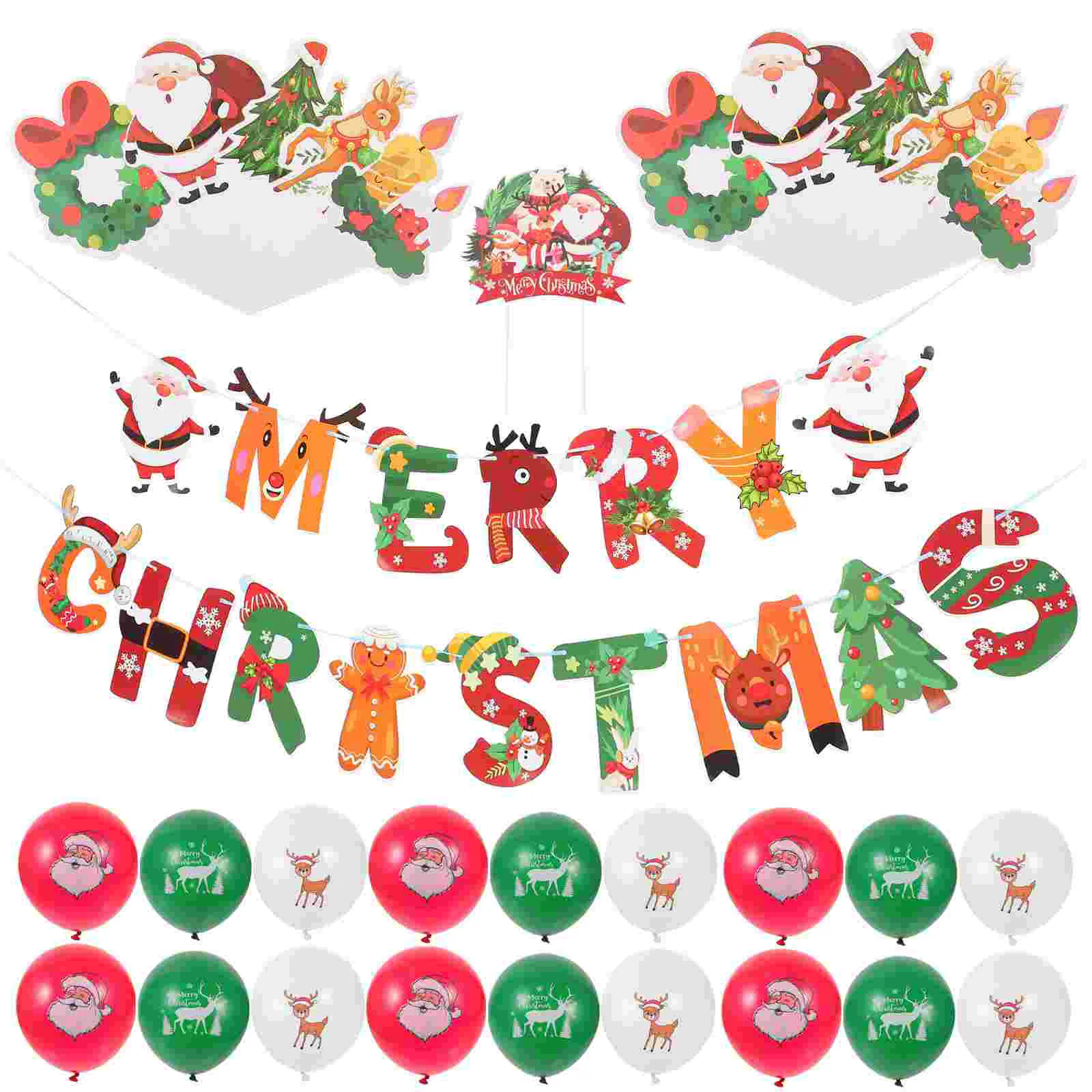 

Christmas Ornament Party Decorations Cake Balloon Emulsion Xmas Topper Balloons Hanging Banners