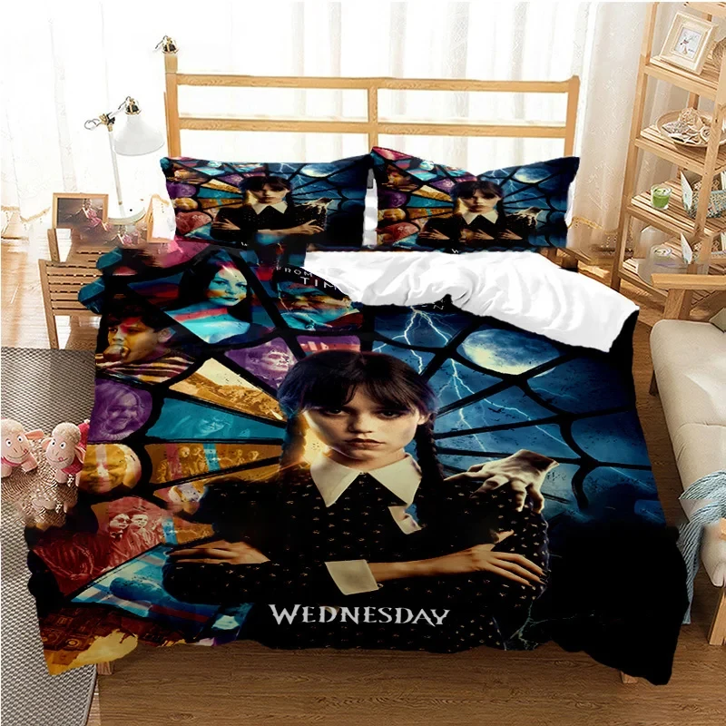 3D принт ужасов ТВ-шоу Среда Аддамс Комплект постельного белья для мальчиков и