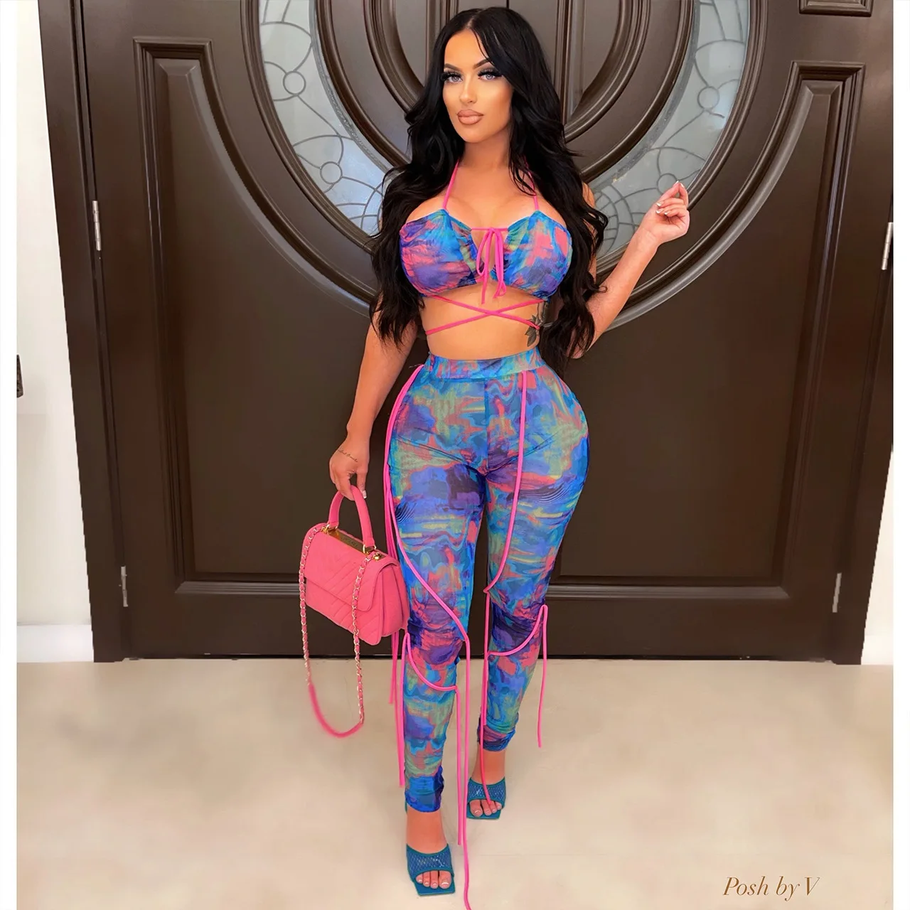 

Tracksuit Two Piece Set Women Trouser Suits Set Woman 2 Pieces Female Elegant Clothing Pant Suit Summer Festival Rave Outfits