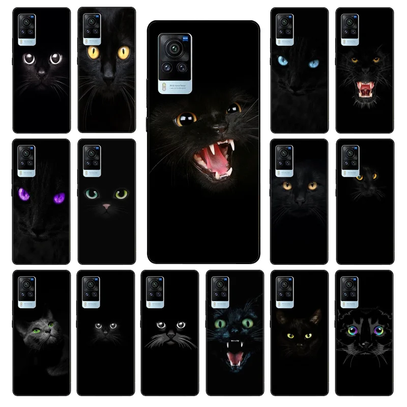 

Black Cat Staring Eye Phone Case for VIVO V21e V20 SE V2023 V15 Pro V21 V19 V17 Neo 1819 1915 1907 1906 X60 Pro X50