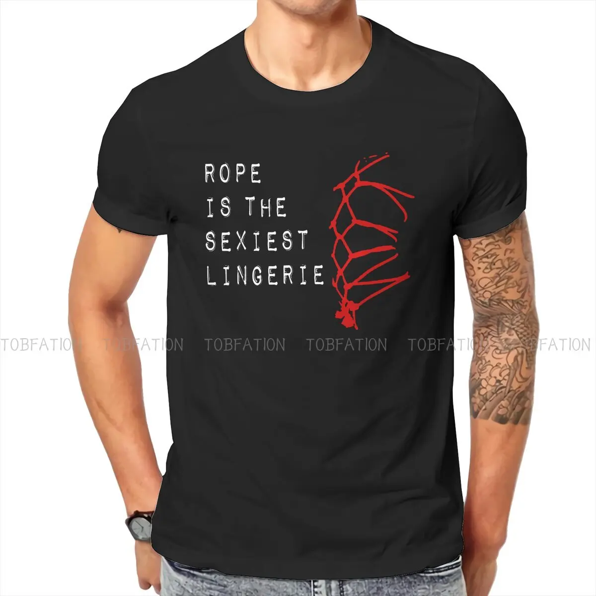 Camiseta de cuello redondo de cuerda BDSM, ropa Original para hombre, nuevo diseño esponjoso, gran oferta