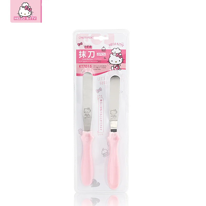 Hello Kitty Original Stainless Steel Butter Cream Cake Spatula Decorating Scraper 2 Pieces Home Kitchen Baking Tools
