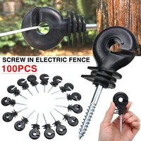 100pcs electric fence offset ring insulator wood post fencing screw timber tape wire insulators safe garden buildings accessory