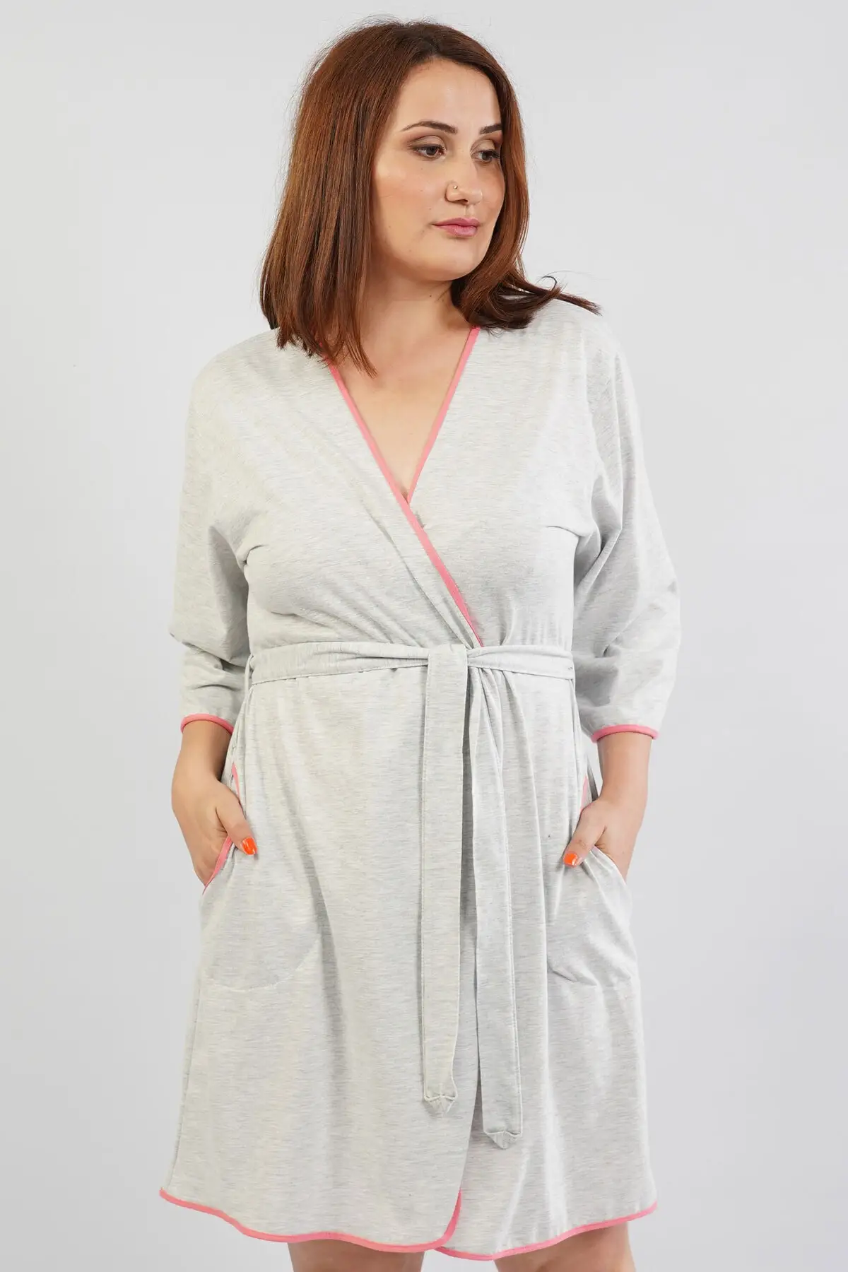 

Dressing Gown Large Size 3/4 Sleeve Fashion Robe Robe Sexy Peignoir Kimono Bride Sleepwear Night Gown Gown
