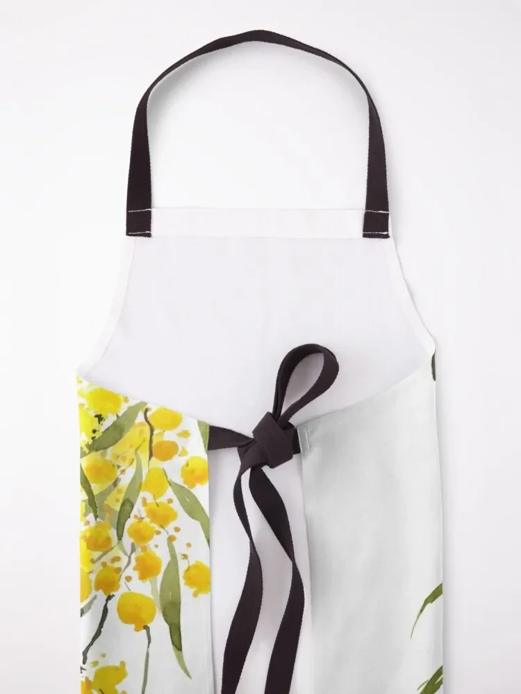 Золотой цветочный акварельный фартук для парикмахерской милый кухонный