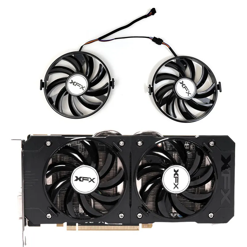 XFX FDC10U12S9-C FY09010H12LPB R9 370 GPU fan, suitable for XFX R9 380 370 R7 350 360 370, RX 460 560 graphics card cooling fan
