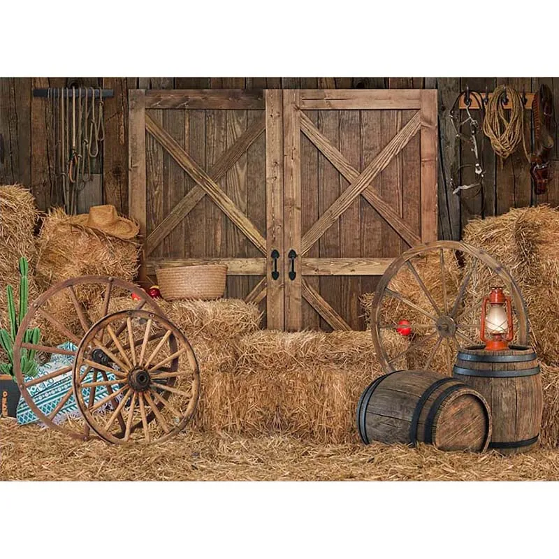 

Wild West Backdrop Photography Background Western Cowboy Vintage Wooden Barn Kids Boy Child Baby Shower Birthday Party Banner