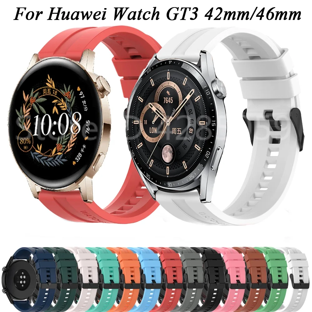 

Ремешок силиконовый для Huawei Watch GT 3 GT3 42 мм/46 мм, браслет для наручных часов huawei watch GT2 GT 2 Pro GT2E, браслет