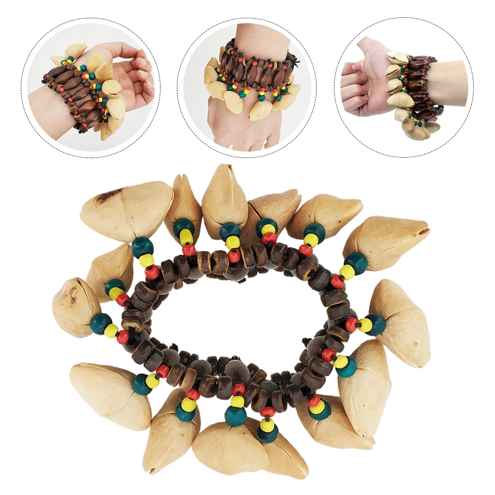 

Shell Hand Bell Wrist Bells Ornament Conga Baby Music Toy Percussion Accessories Wooden Bracelet
