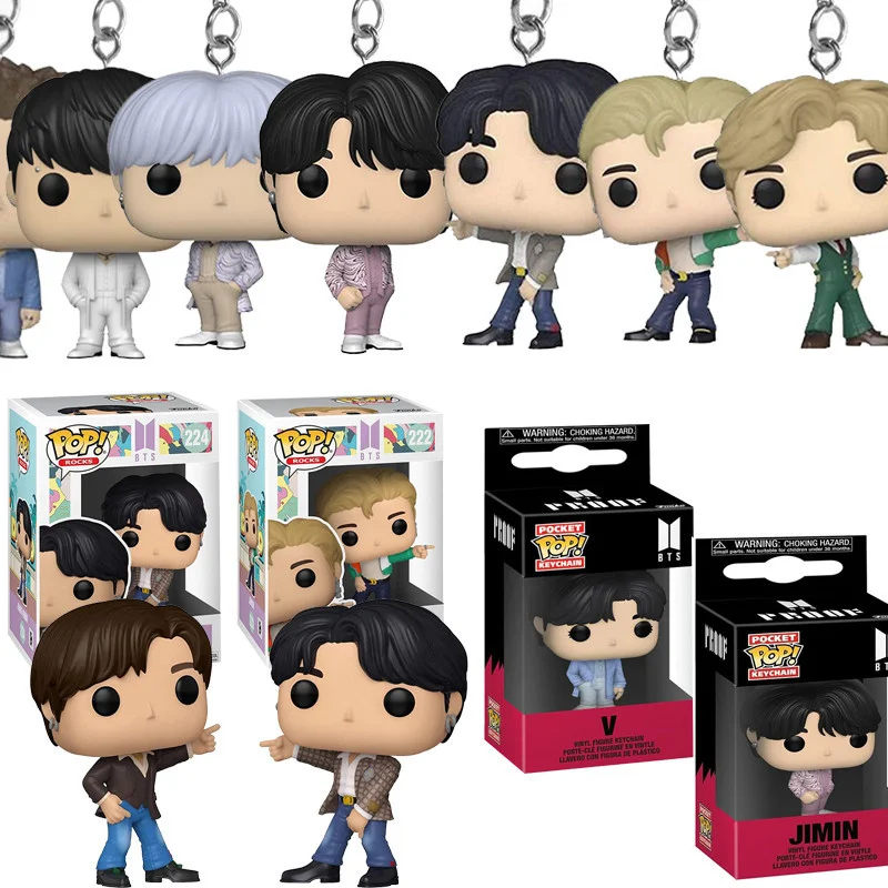 Фото Карманный брелок Funko POP, игрушка, мужская команда RM SUGA JUNG KOOK JIMIN Jin V J-HOPE, карманный поп-брелок, виниловая фигурка, коллекция игрушек №1