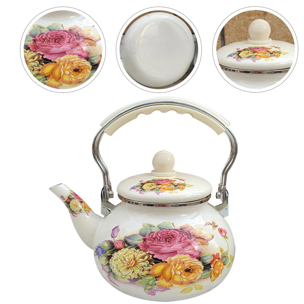 

Teapot Kettle Kitchen Teakettle Camping Water Jug Milk Household Enamel Office Ceramic