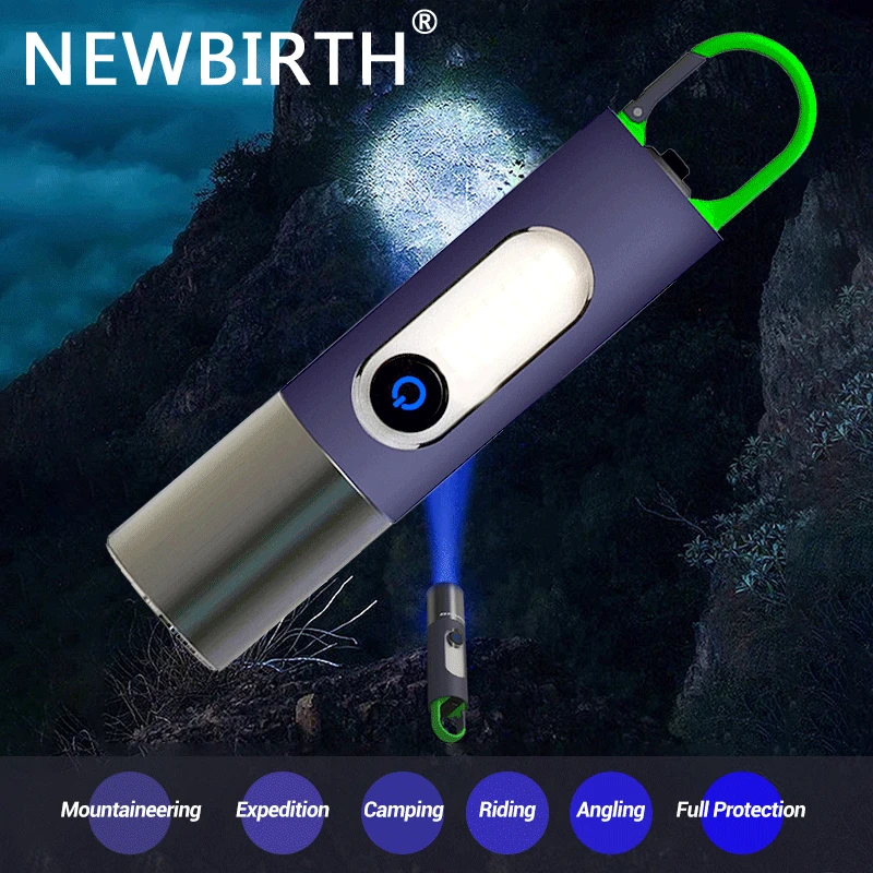 

Multi Functional Hook Flashlight Tyep-c Rechargeable Camping Torch Outdoor Climbing Portable Lantern For Fishing Hiking Nightrun