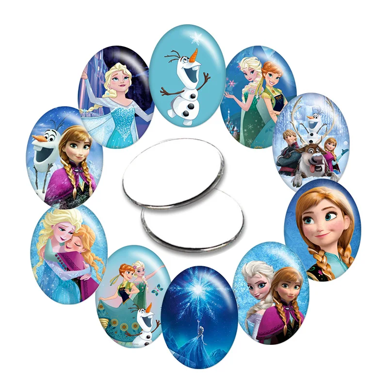 Disney Cartoon Frozen Elsa Anna princess Oval Glass Cabochon flat back Making findings T1040
Disney Cartoon Frozen Elsa Anna princess Oval Glass Cabochon flat back Making findings T1040