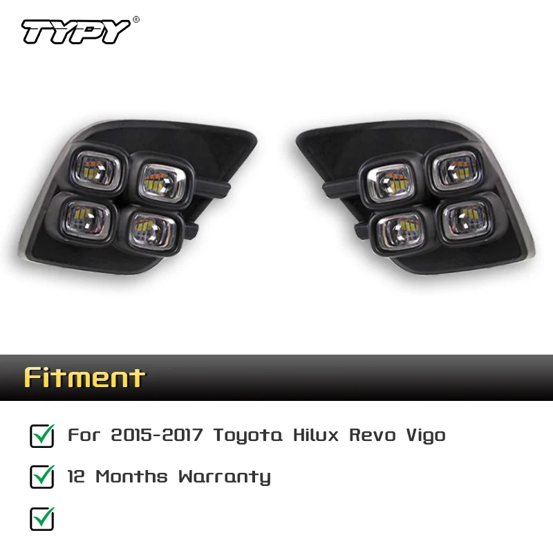 TYPY CSCSNL 2 шт. для Toyota Hilux Revo Vigo 2015 2016 2017 светодиодные DRL дневные ходовые огни дневного